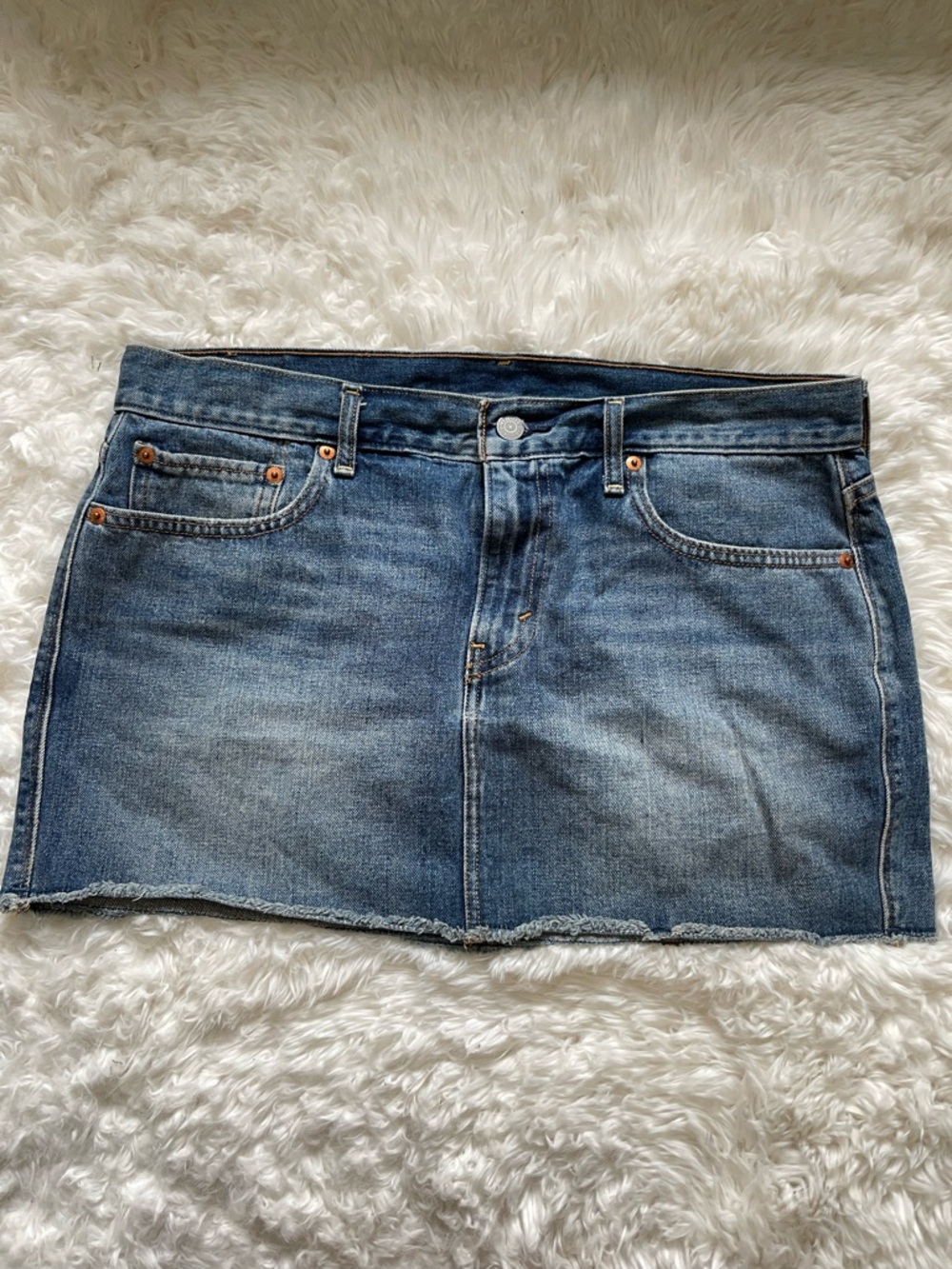 Levi's Washed Blue Denim Mini Skirt